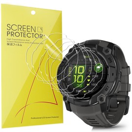 Lamshaw Compatible for Garmin Instinct 3 45mm Screen Protector, [6 Pack] Full Coverage TPU Clear Film Compatible for Garmin Instinct 3 45mm, 50mm SOLAR/AMOLED (6 Pack, Compatible for Instinct 3 50mm)