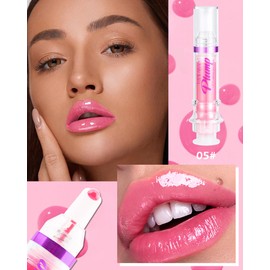 Spicy Lip Plumping Booster,Plumping Lip Oil with Chili Extract, High-Shine Smooth Fuller Lips, Hydrating & Volumizes Lip Glaze, Plump and Pout Lip Plumper Lipstick, Christmas Makeup Gift for Women-05#
