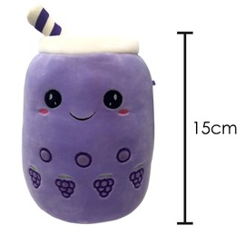VFM - Boba Tea Soft Toy Purple Bubble Tea Plush Pillow, Cute Soft Stuffed Toy Plush Toy Cute Stuffed Plushie, Gifts for Birthday, Valentine's Day Christmas- 1 X Grape 15cm