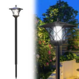 TUSAUW 59'' Solar Lamp Post Light, Solar Light Pole Waterproof Solar Lamp Post Vintage Street Lights Solar Post Lights Outdoor for Patio, Garden, Lawn, Backyard, Pathway, Driveway, Street Decor