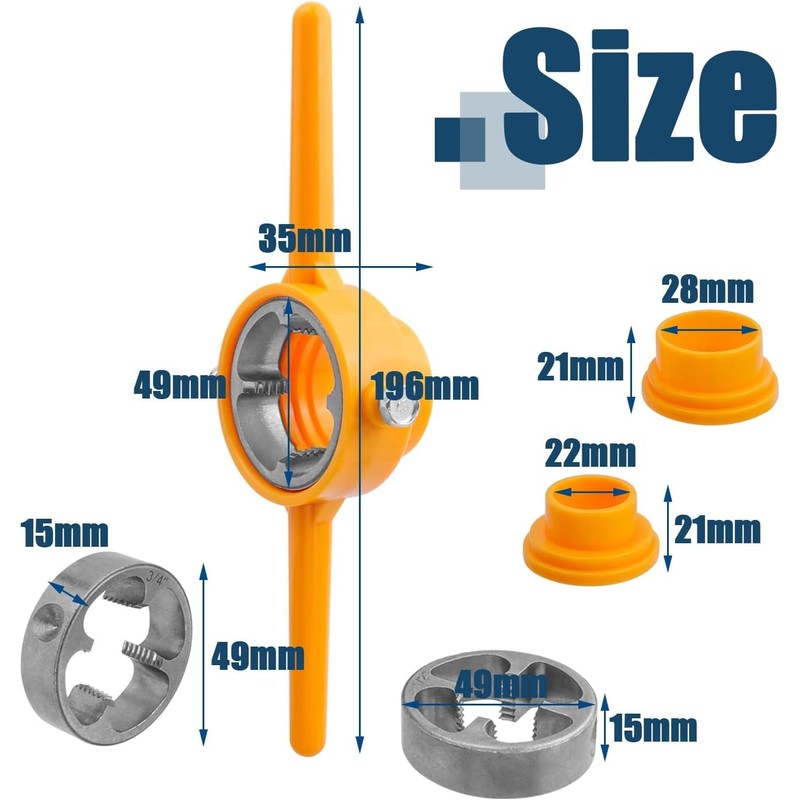 Bestgle 6 Pieces PVC Thread Maker Tool Pipe Threader Plumbing