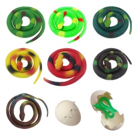 7 Toy Snakes, Grass Snakes, 2 Snake Eggs, Fake Snakes, Snake Toys, Children'S Toy Snakes, Fake Snake Pranks