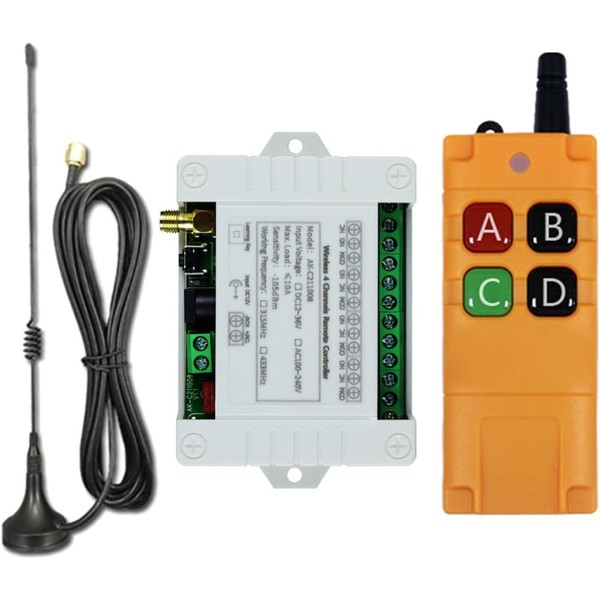 DC 12V 24V 36V Wireless Remote Control Switch 10A 4CH