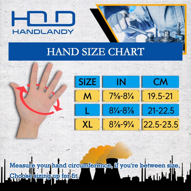 HLDD HANDLANDY Work Gloves Men - 3 Fingerless Work Gloves