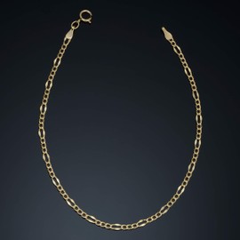 Kooljewelry 10k Yellow Gold Figaro Link Bracelet (2.3 mm, 7.25 inch)