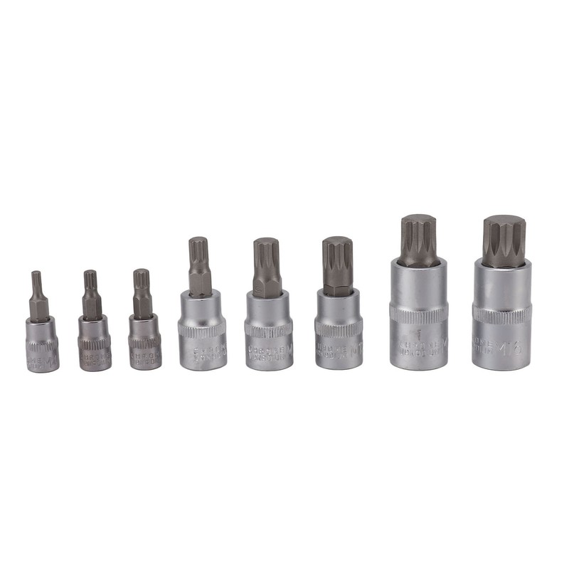 8PCS Hex Bit Set 1/2in 1/4in 3/8in Iron Hex Heads