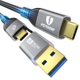 USB C to USB C Cable 100W, for Thunderbolt 3 Cable，2 in 1, USB C Cable, E-Marker, 4k Displayport Cable Video, Type C Cable, USB C to USB C/A cable Fast Charging 20Gbps Data Transfer Cable 3.3FT