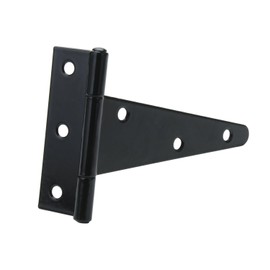 TamBee T-Strap Shed Hinge Gate Strap Heavy Duty Hinge Door Barn Gates Hinges Black Wrought Hardware Iron Rustproof (2, 5inch)