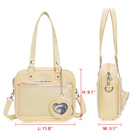 ZAROXOXS Ita Bag Crossbody Handbags Kawaii Shoulder Bags Square with Insert Anime Pins Display