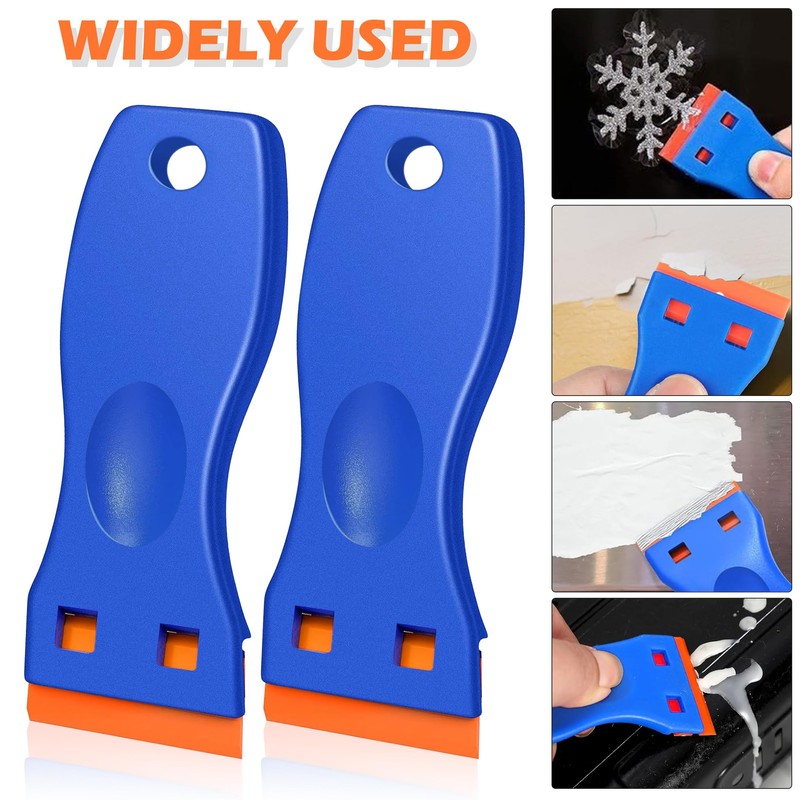 2PCS Plastic Scraper with 100 Plastic Blades, Multipurpose Plastic Scraper