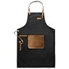 Eva Solo Apron Black/Cognac/Hand-Sewn/Washable at 30°C/OneSize/WxH 69x98cm