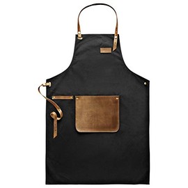 Eva Solo Apron Black/Cognac/Hand-Sewn/Washable at 30°C/OneSize/WxH 69x98cm