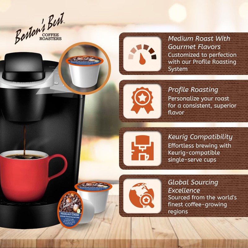 Boston’s Best Coffee - Hazelnut Creme Flavored Coffee, Delicious Gourmet