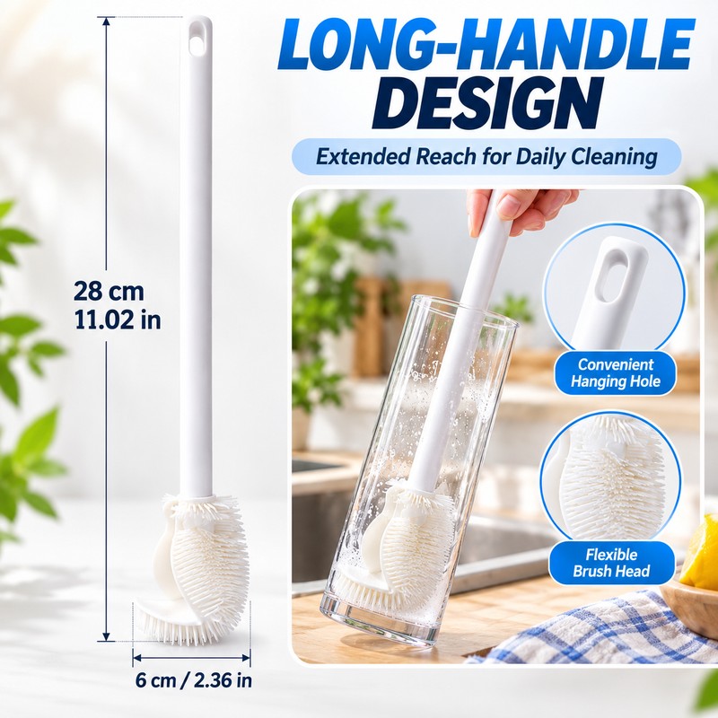 Silicone Bottle Cleaning Brush for Cups & Containers – Flexible