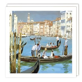Male/Female Birthday Card for Him/Her - General Card for Men/Women - Gondola in Venice, Italy - Artistic Design by John Haskins - Made in the UK - Eco-Friendly