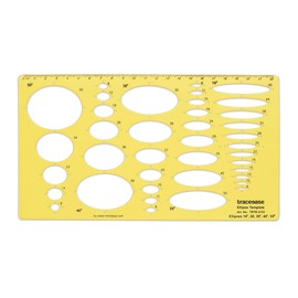Traceease Geometric Drafting Ellipse Template Drawing Stencil, Designing Template Measuring Ruler