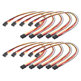 sourcing map Female to Female 8Pin Breadboard Jumper Wire 2.54mm Pitch Double Row Ribbon Cable 30cm Long Breadboard Ribbon Cables for Breadboard Electronic Projects Pack of 10,Multicolored