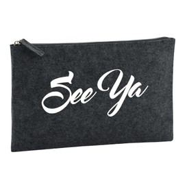 Huuraa Kulturbeutel See Ya Spruch Geschenk 1 Liter Charcoal Filz See Ya Geschenkidee