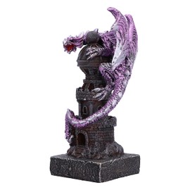 Nemesis Now Guardian of the Tower Figurine 7" Resin Purple Dragon Sculpture Gothic Fantasy Merchandise Cast in Finest Resin Hand Painted