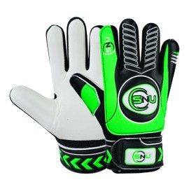 Junior Football Goalkeeper Gloves for Boys, Kids, and Youth Soccer Goalie Gloves with Super Grip Palms and Durable Protection (Green, 4)