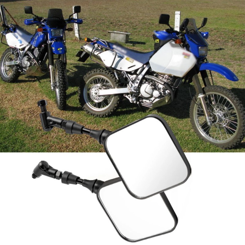 TWOM Black Dual Sport Motorcycle Side Mirrors For Suzuki DR200