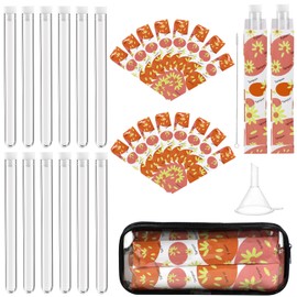 39 Pcs Secret Tampon Flask Set for Women Includes 12 Reusable Plastic Flasks for Girls, 24 Self Adhesive Wrappers, 1 funnel,1 Clear Box, Flask for Cruise Event, Concert, Outdoor Sports (orange)