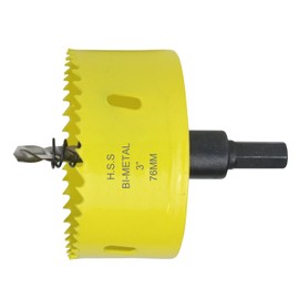 76mm 3 inch Hole Saw,HSS Bi-Metal Hole Cutter with Arbor Mandrel for Cutting Steel,Aluminium,Brass,Copper,Zinc,Tin,Wood