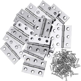 Pack of 12 Hinges Foldable, 44 mm × 32 mm Stainless Steel Hinge Piano Hinge Hinges Small Hinge for Doors Windows Cabinets with 72 Screws