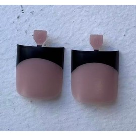 NOVO OVO Black French Tip Toe Nail Tips Press on,BROWN PINK Sharp Square Pre-Designed Soft Gel False Toenail Extension,Long/Medium Wide Fake Toenails, Full Cover Acrylic for DIY 15 Sizes 240 pcs