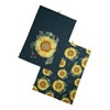 RHS Sunflower Set of 2 Tea Towels - Navy