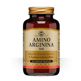 Solgar AMINO ARGININA 500, 50 capsule vegetali – L-Arginina – precursore creatina e NO