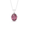 LUSTRE AND LIGHT Natural 8x6mm Oval Pink Tourmaline Pendant Necklace