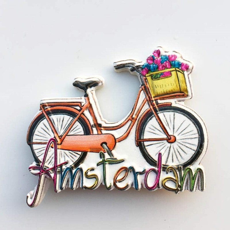 Amsterdam Holland Bicycle 3D Fridge Magnet Travel Souvenir Gift Collection