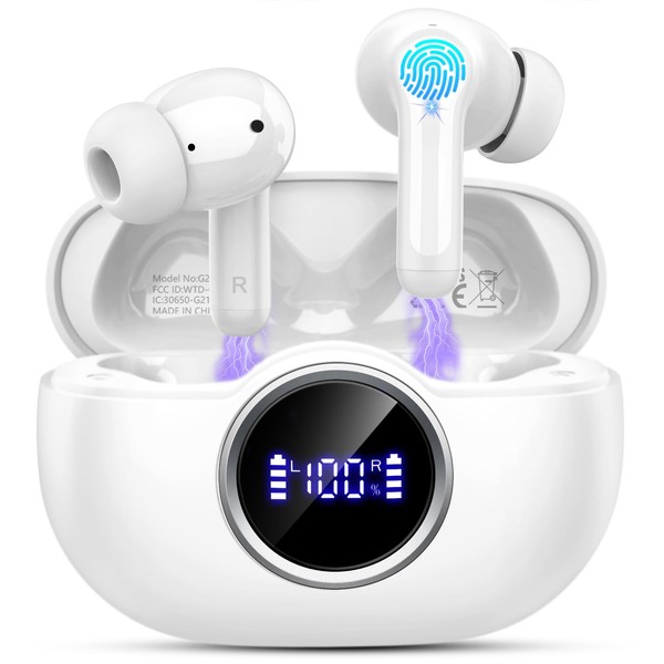 Wireless Earbuds, Bluetooth 5.4 Headphones Deep Bass HiFi Stereo, New