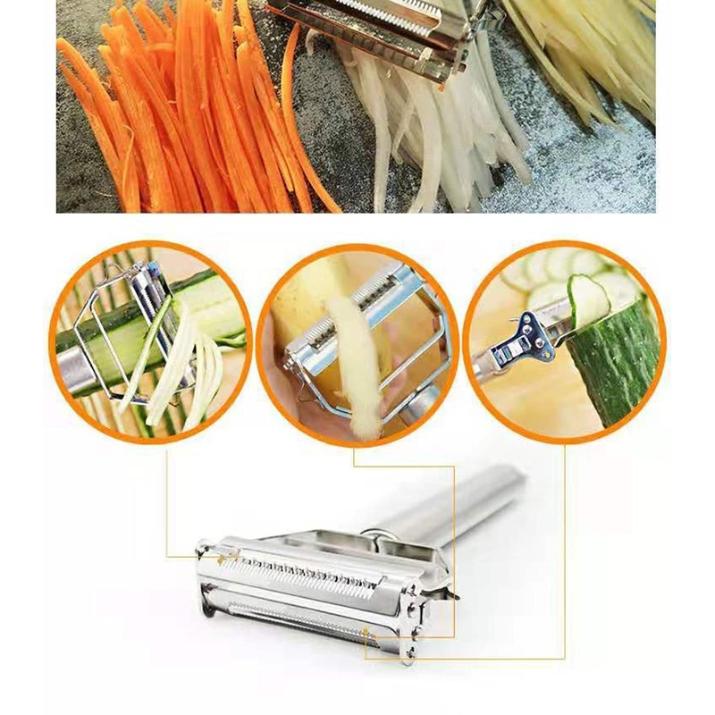 Zittop Stainless Double Sided Blade Multi-functional Peeler Vegetable Peeler Double