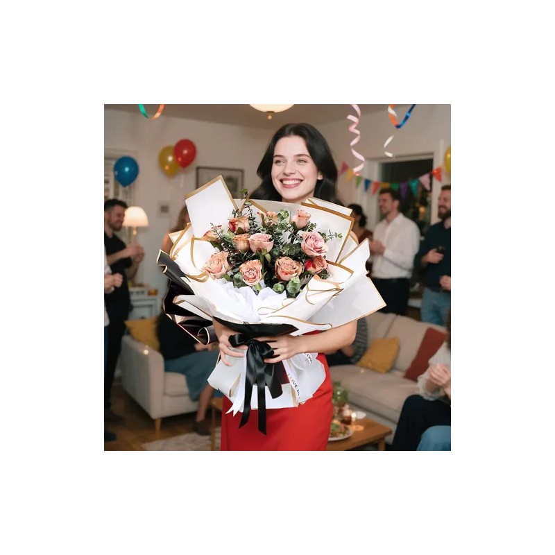 40 Hoja Papel Celofán Coreano Para Ramos Y Arreglos Florales