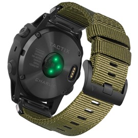 HEMSUT Sport Military Watch Band Compatible with Garmin Fenix 8 51mm/5X Plus/Fenix 7X Fenix 5X/Fenix 5X Plus/Fenix 6X/Fenix 6X Pro/Fenix 3/HR/Descent MK1/D2 Delta PX/D2, 26mm Replacement Strap