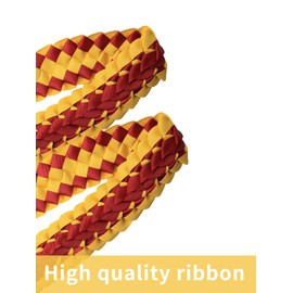 TFTAFAN Graduation Money Lei - Braided Necklace For High School & College Graduation DIY Decor (Maroon, Red, Gold)