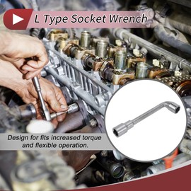 HEROFFIX 1 Pcs Socket Wrench Spanner Socket Remover 16.7x4.4cm Carbon Steel Hexagon 16mm for Car Motorcycle Dirtbike Repair L Shaped Wrench Sleeve Double Ended