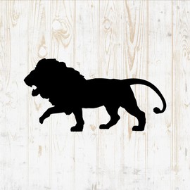 6 in Lion Sticker - Jungle Silhouette Safari Head Pride African Animal King - Vinyl Decal for Wall Car Home Bike Bottle Phone Laptop DWSV1432