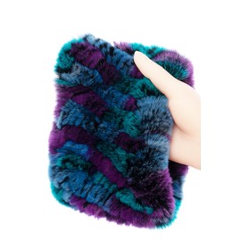 Real Fur Headband Women's Weather Rex Rabbit Fur Neck Loop Warmer Fluffy