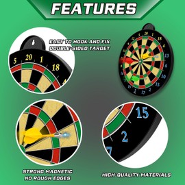 Magnetic Dart Board - 12pcs Magnetic Darts - Excellent Indoor Game and Party Games - Gifts for 5 6 7 8 9 10 11 12 Year Old Boy Kids