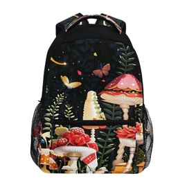 Kcldeci Kids Backpack for Girls Boys Mushroon Butterfly School Backpack Travel Toddler School Bag Backpacks Student Kids School Bags