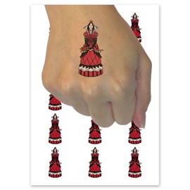 Fairytale Queen Monarch Nobility Medieval Fantasy Temporary Tattoo Water Resistant Fake Body Art Set Collection - 15 2" Tattoos (1 Sheet)