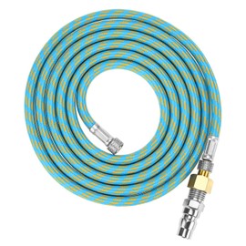 QWORK 6-Ft Braided Airbrush Hose with G1/8 to G1/4 Adapter, Universal Compatibility