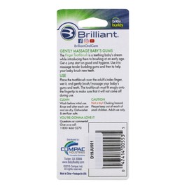 Brilliant Baby Finger Toothbrush - Silicone Gum Massager and Teether Brush for Babies and Toddlers - Kids Love Them, Clear, 2 Count (02551C)