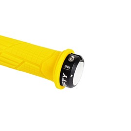 FIFTY-FIFTY MTB Grips, Bicycle Grips Made of Non-Slip Rubber, Single Lock-on Bicycle Grips / Handlebar Grips MTB for Mountain Bike, Enduro, Downhill, Trail, E-Bike (Yellow)