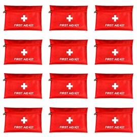 Red First Aid Bag Empty First Aid Kit Empty Waterproof First Aid Pouch Small Mini for First Aid Kits Pack Emergency Hiking Backpacking Camping Travel Car Cycling (Red, 7.9x5.5" 12 Pack)