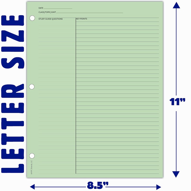 150 Pack Cornell Style Study Note Taking System Sheets, White,
