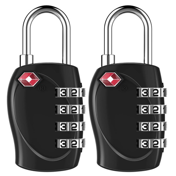 ZHEGE Luggage Locks TSA Approved, 4 Digit Small Combination Padlocks